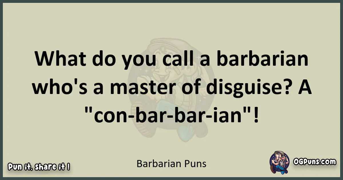 Barbarian puns text wordplay