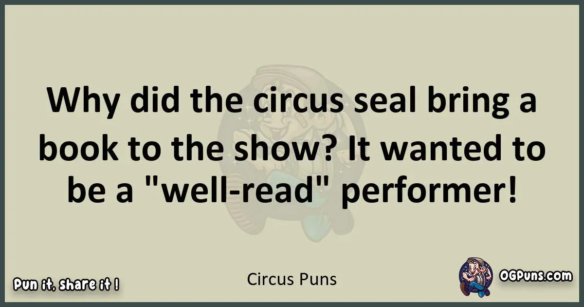 Circus puns text wordplay