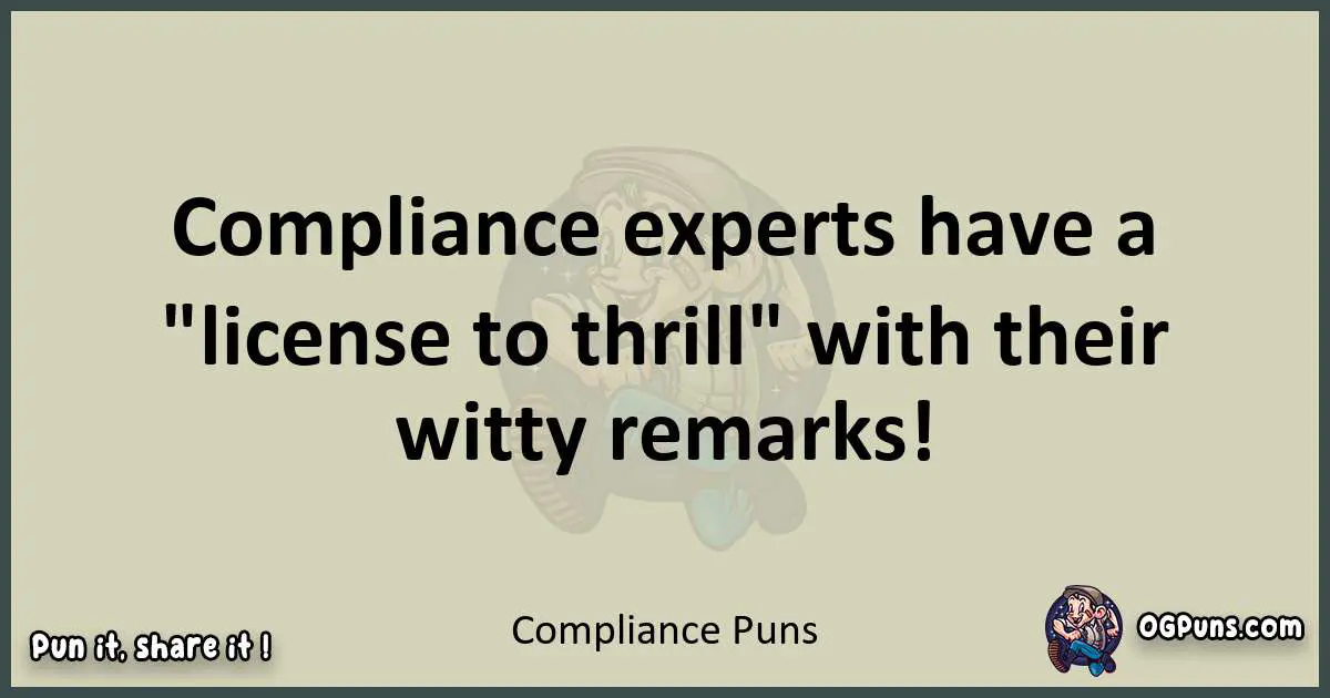 Compliance puns text wordplay