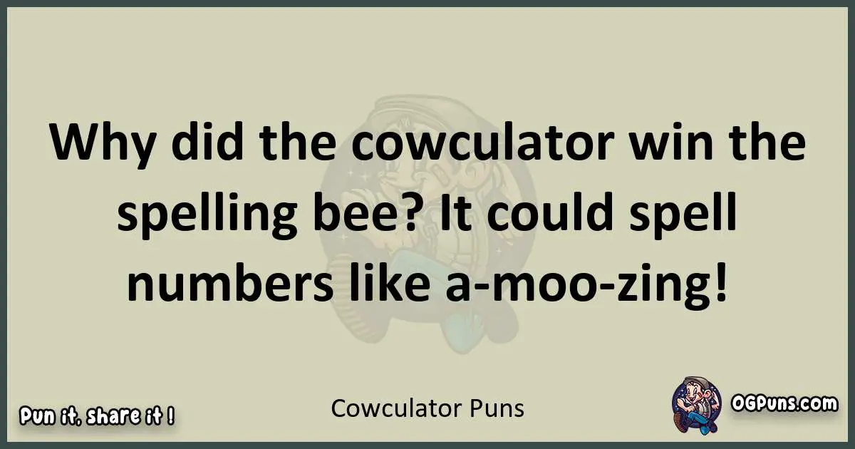 Cowculator puns text wordplay