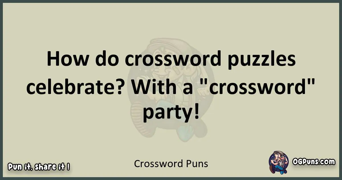 Crossword puns text wordplay