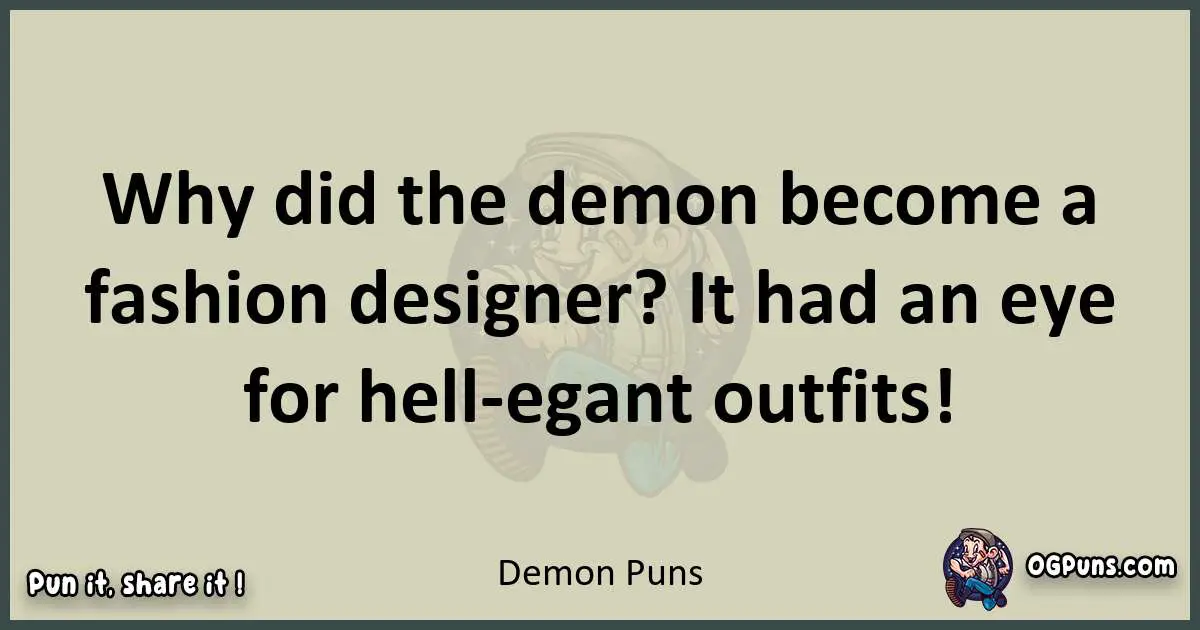 Demon puns text wordplay