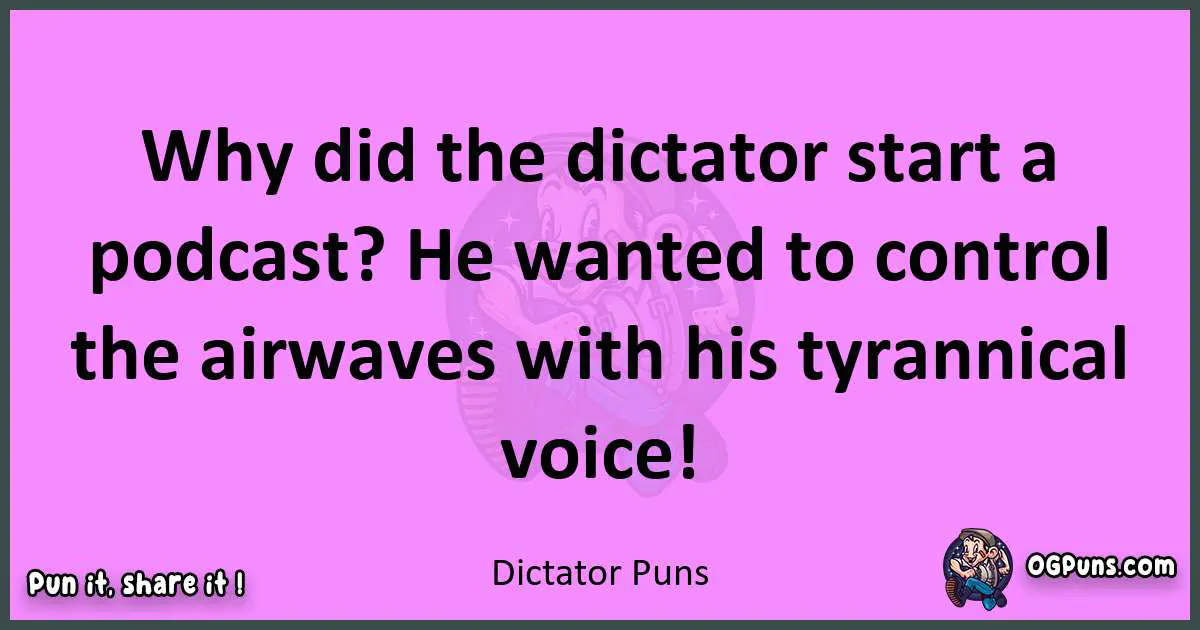 Dictator puns nice pun