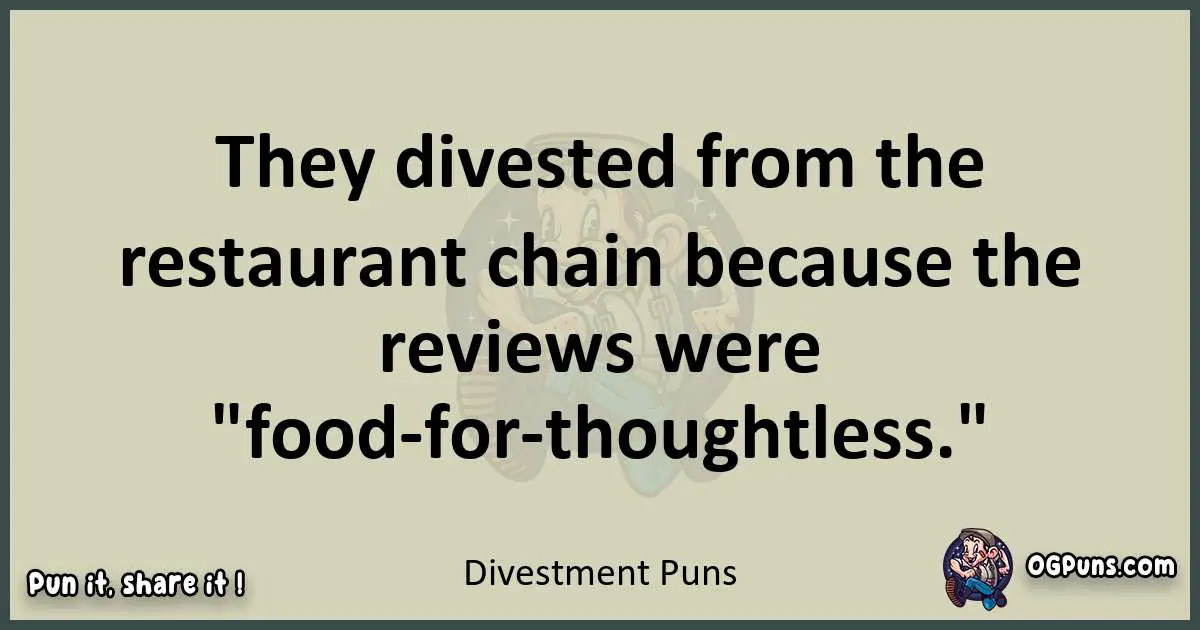 Divestment puns text wordplay