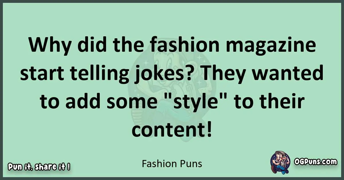 wordplay with Fashion puns