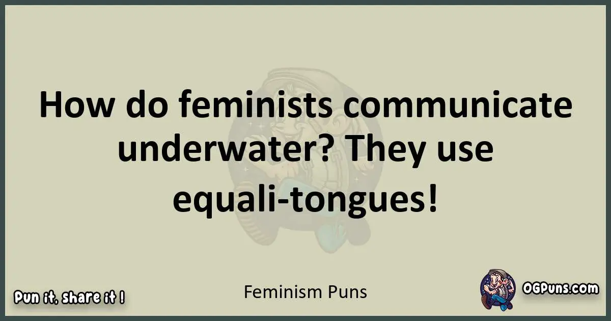 Feminism puns text wordplay