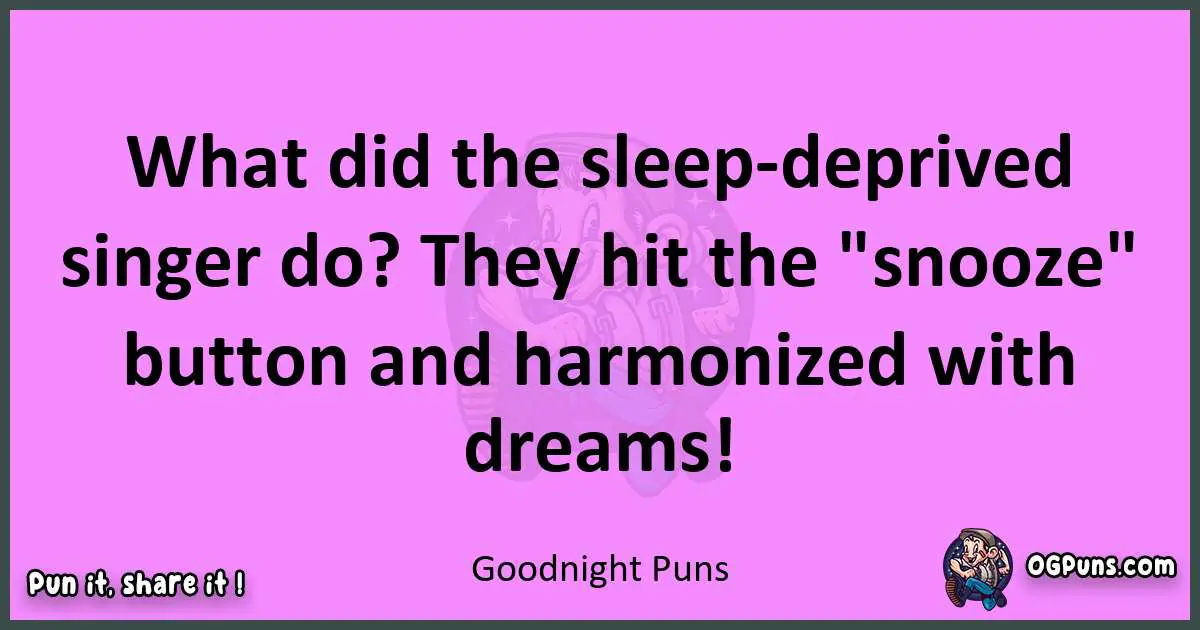 Goodnight puns nice pun