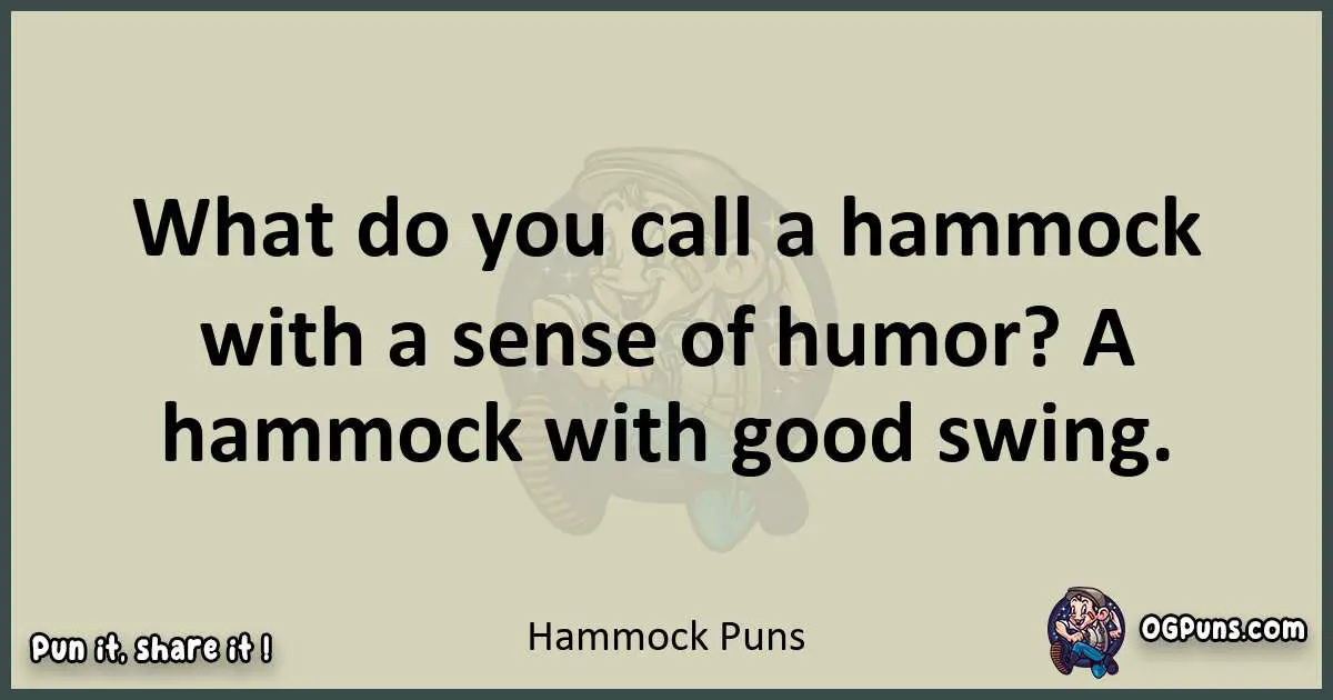 Hammock puns text wordplay