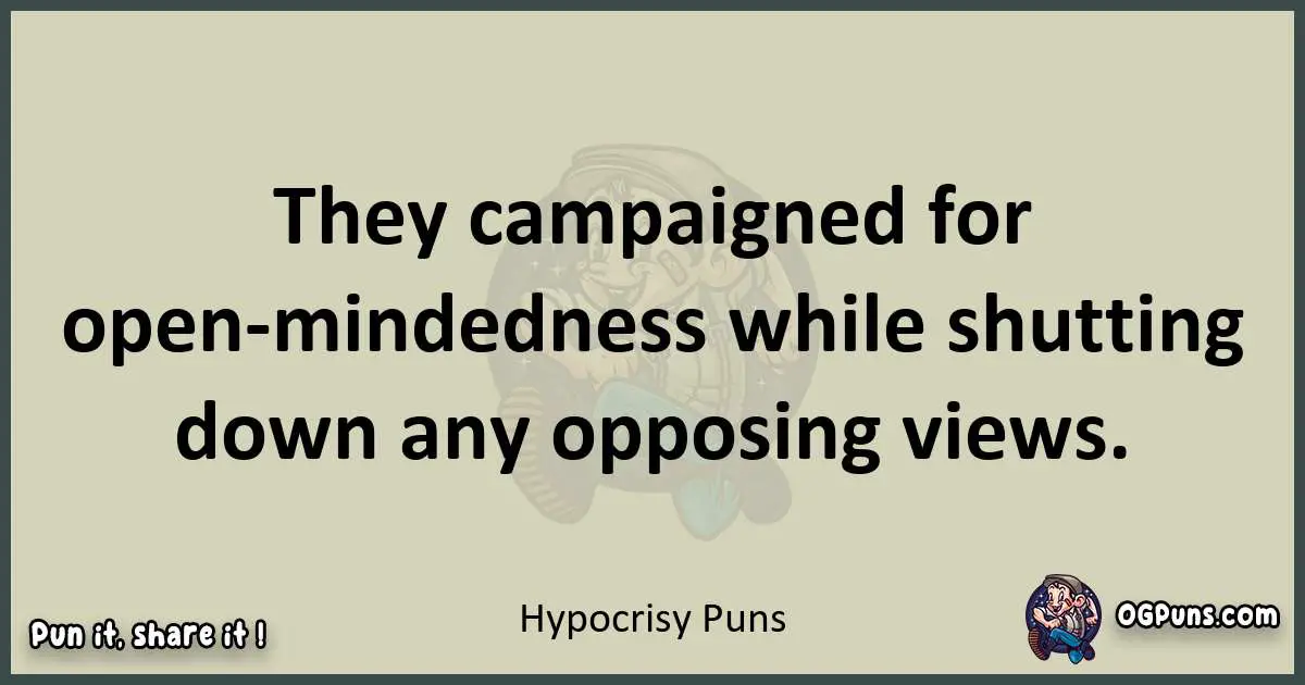 Hypocrisy puns text wordplay