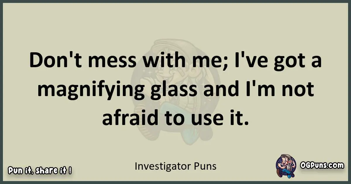 Investigator puns text wordplay