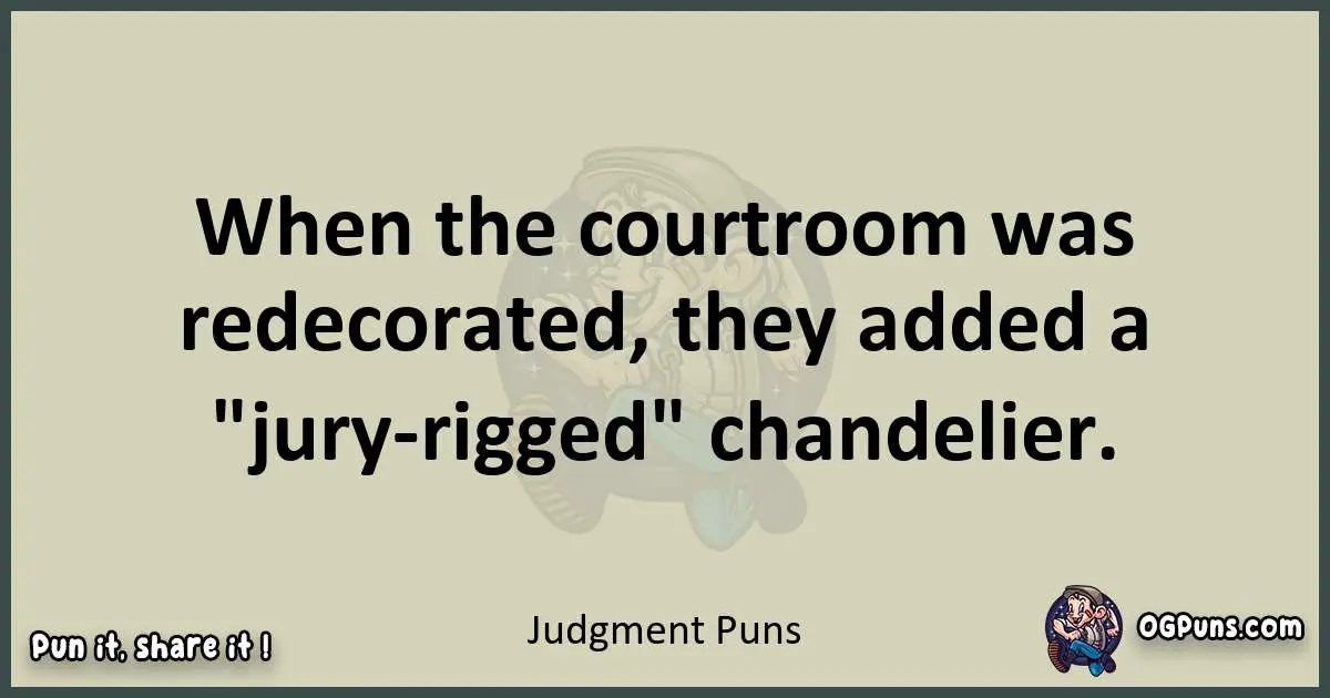 Judgment puns text wordplay