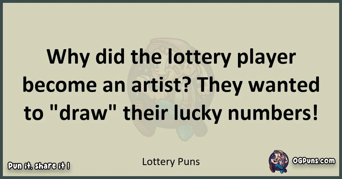 Lottery puns text wordplay