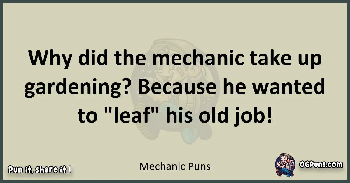 Mechanic puns text wordplay
