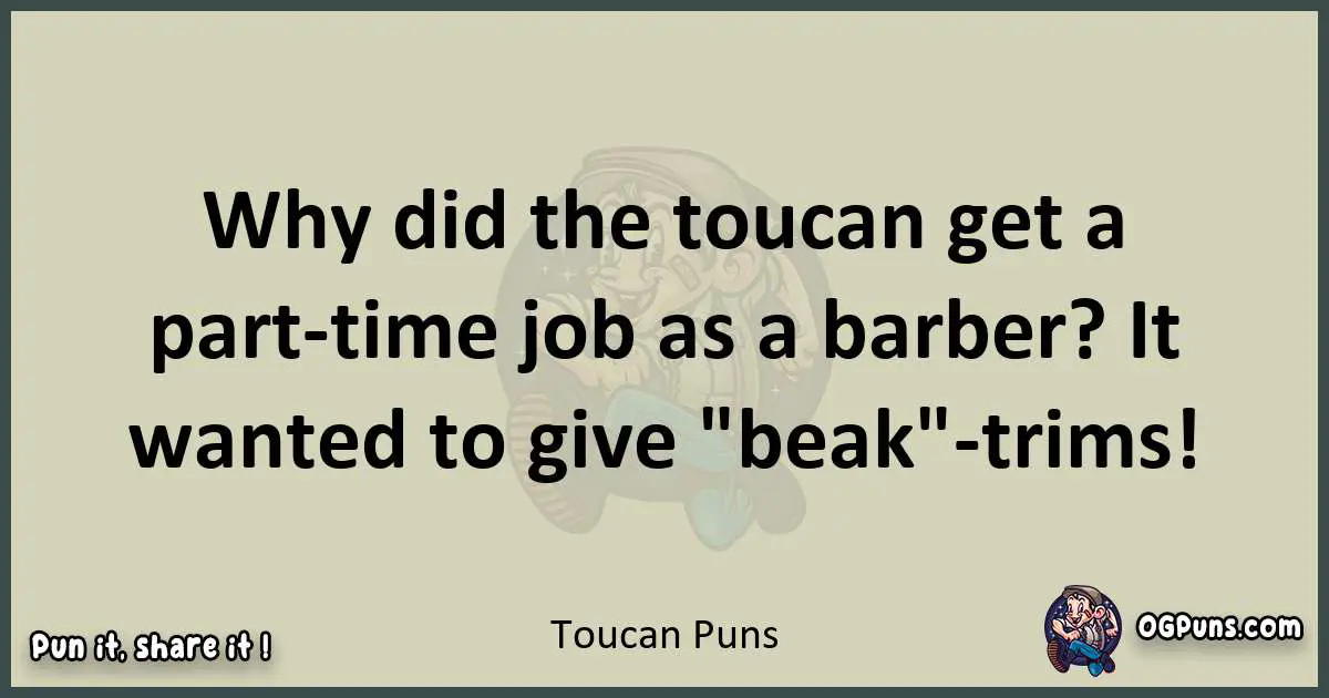 Toucan puns text wordplay
