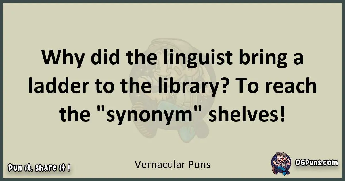 Vernacular puns text wordplay