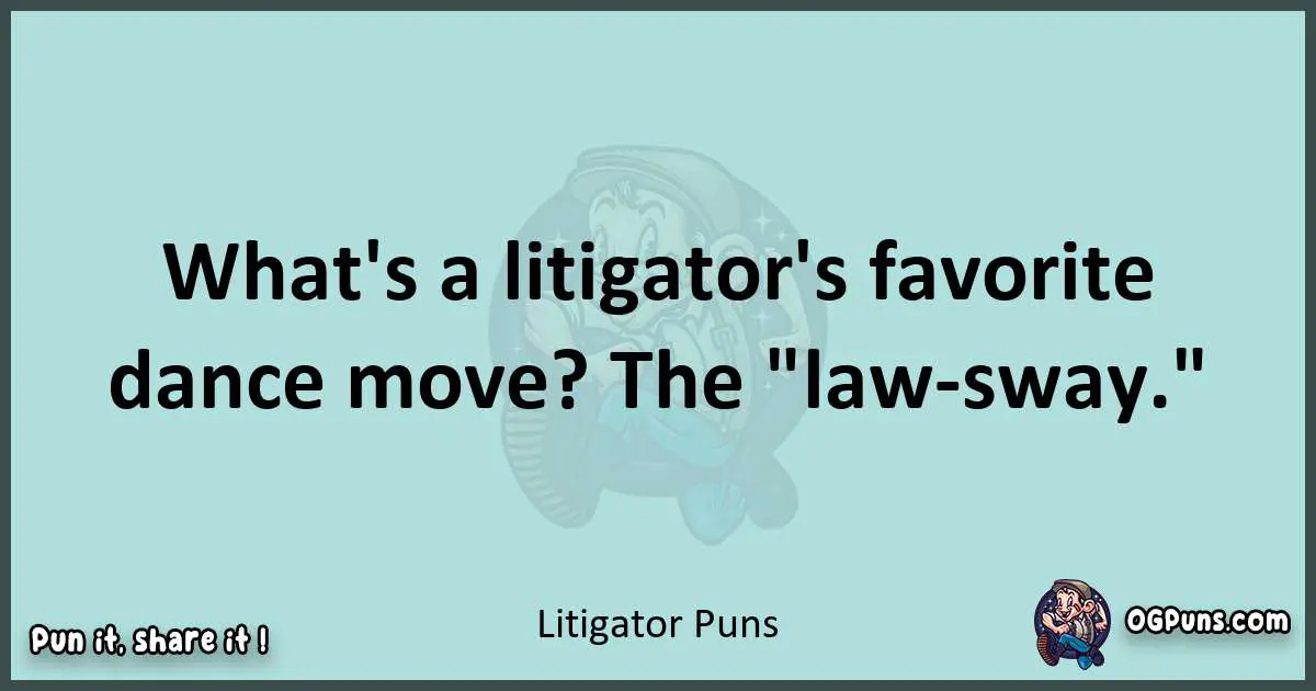 Text of a short pun with Litigator puns