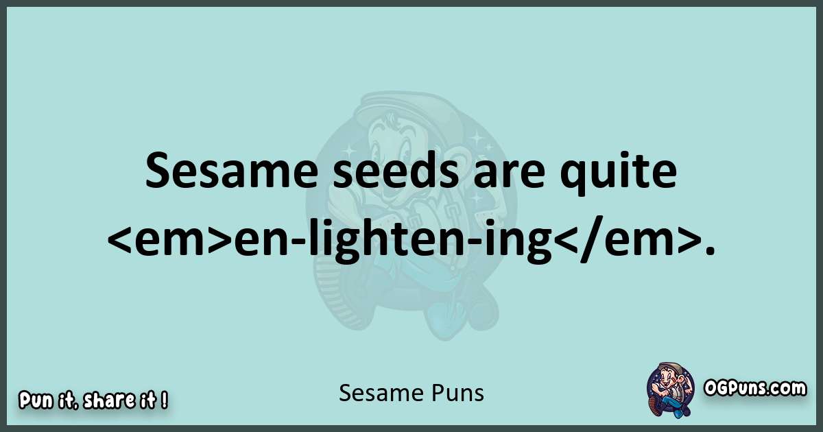 Text of a short pun with Sesame puns