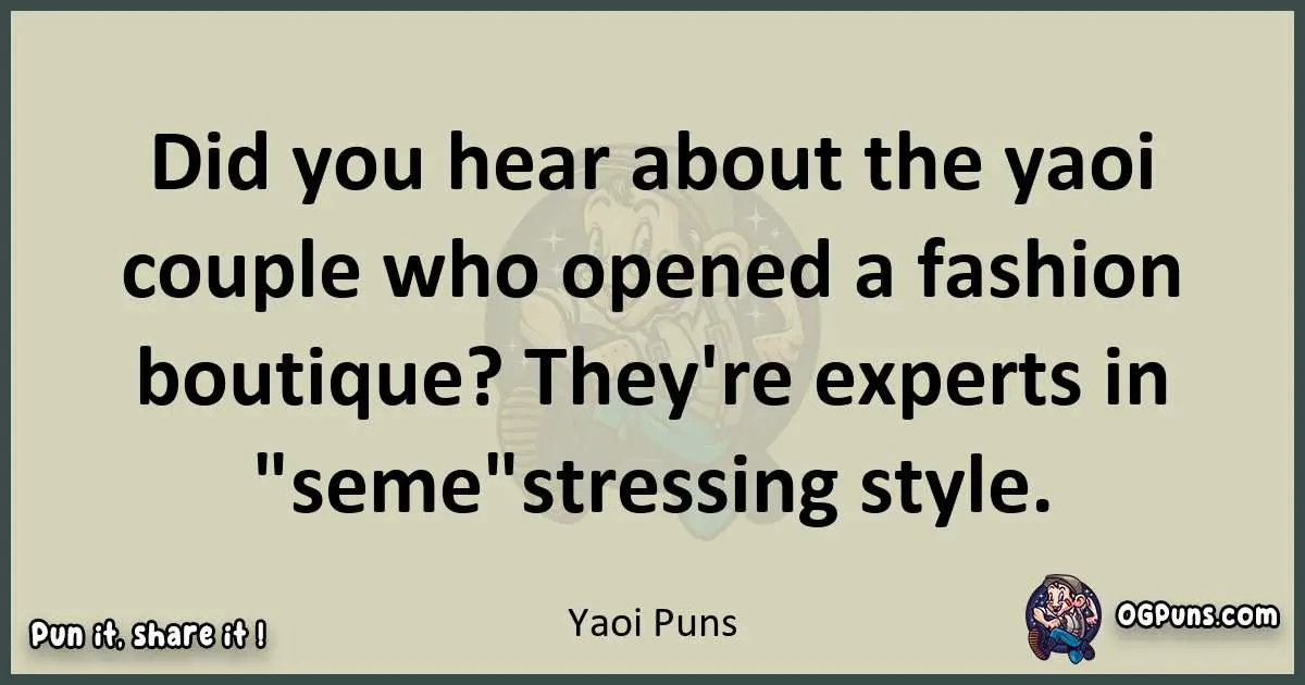 Yaoi puns text wordplay